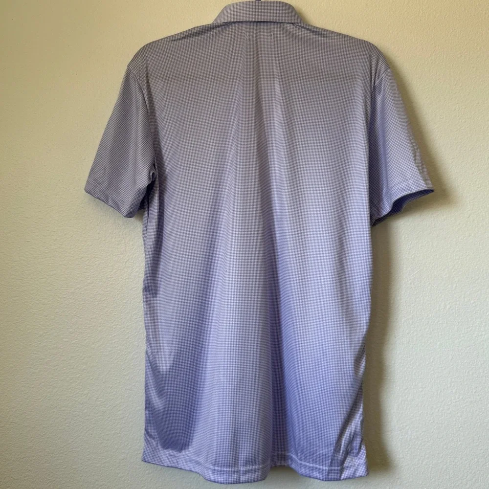 Collars & Co Mens Dress Collar Polo Shirt Purple Micro Houndstooth Small NWT